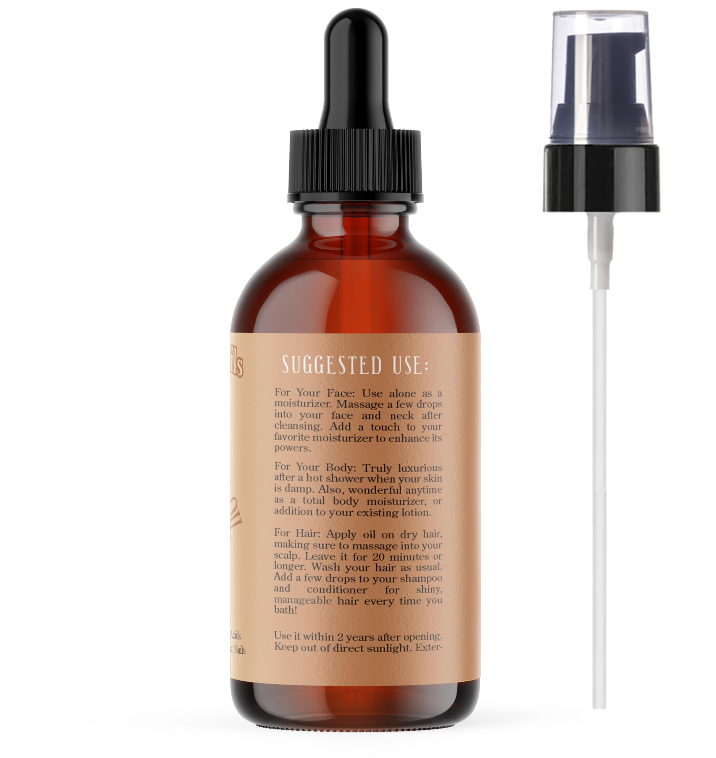 4oz Moroccan Argan Oil, 100% Pure and Natural, Cold-pressed, Organic ââ‚¬â€œ Works Magic on Your Skin and Hair - Includes Pump & Dropper