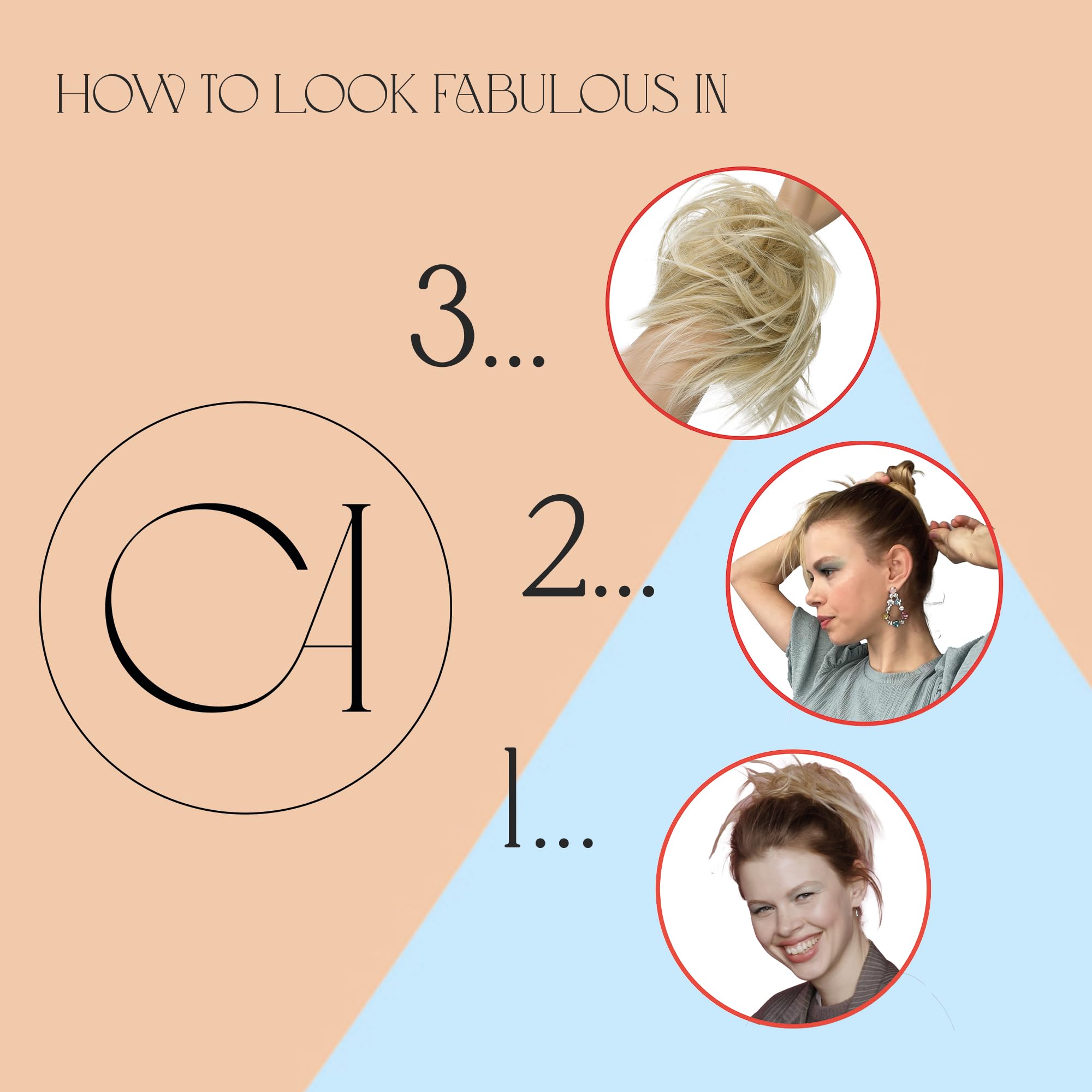 Light brown G6E_12A : PRETTYSHOP Hairpiece Hair Rubber Scrunchie Scrunchy Updos VOLUMINOUS Curly Messy Bun Light brown G6E_12A