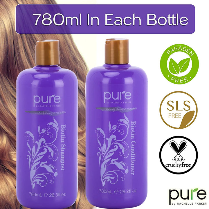 Biotin Shampoo and Conditioner Set for Thicker, Healthier Hair. Volumizing Stimulating Shampoo Conditioner Set for All Hair Types. Sulfate Free Shampoo Set Organic Ingredients!