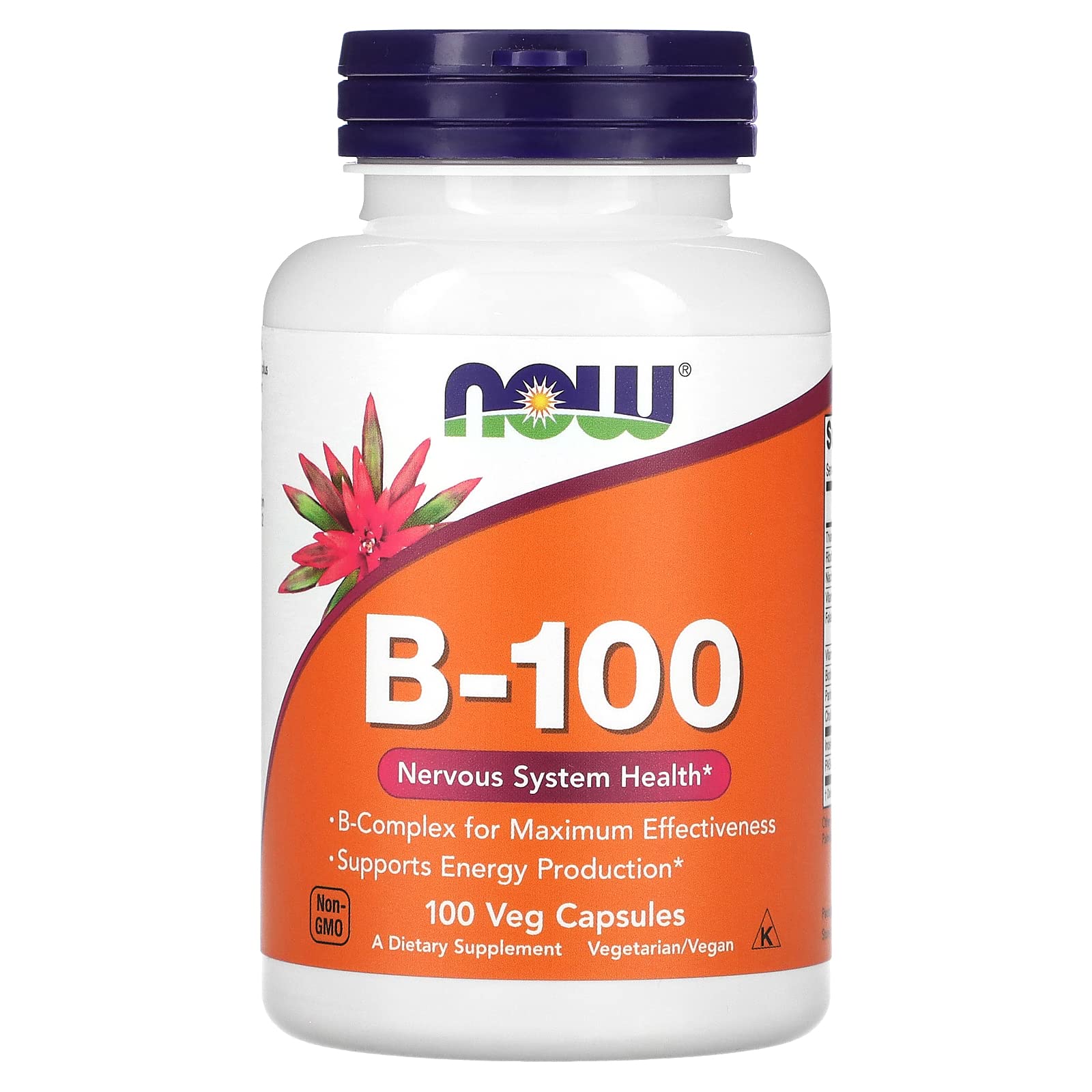 NOW Foods Supplements, Vitamin B-100, Energy Production*, Nervous System Health*, 100 Veg Capsules