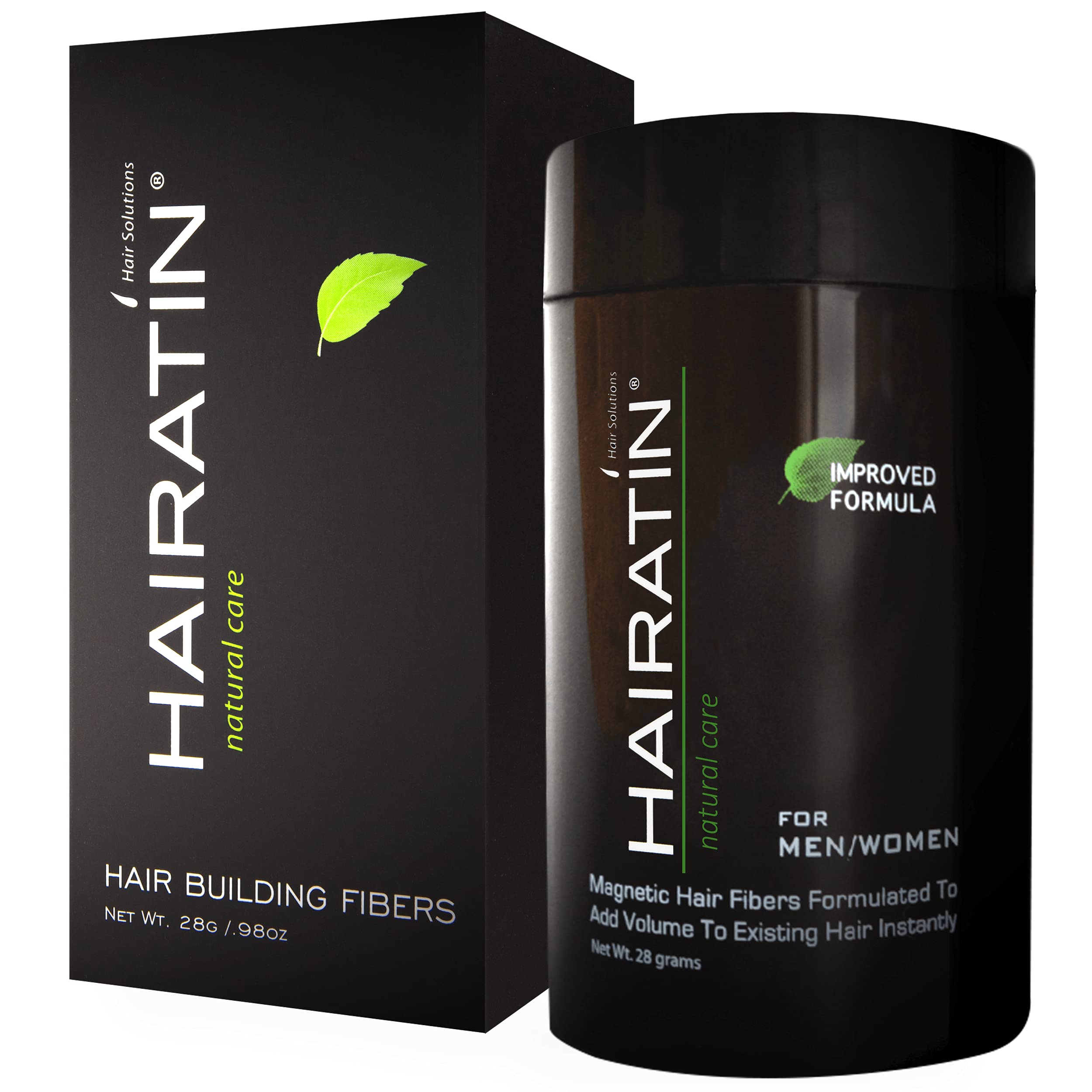 Hairatin Hair Building Fibers to Conceal Thinning Hair or Hair Loss Instantly for Men and Women 28 Grams Hairatin by re-evolution-LIGHT BROWN