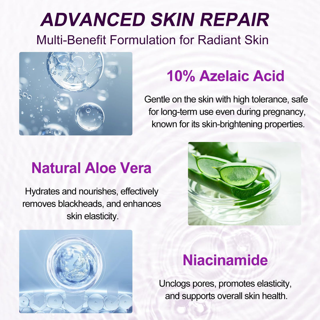 Azelaic Acid Serum - Azelaic Acid 10% for Acne Treatment - Fast Rosacea Skin Care - Redness Relief Face and Boost Skin Radiance with Niacinamide & Vitamin B3, B5 and Hyaluronic Acid, 1 Fl Oz