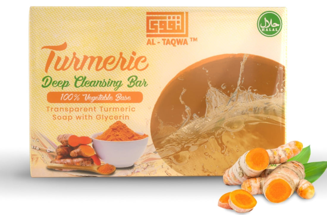 AL-TAQWA Turmeric Soap Bar Body and Face, Men/Women, for all Skin Types, Natural Face Wash