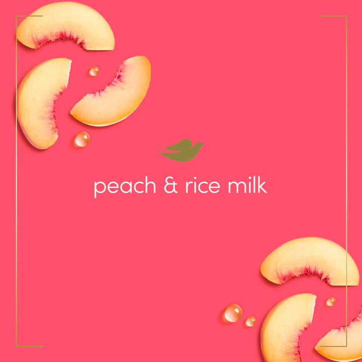 Dove Advanced Care Hand Wash Peach & Rice Milk 4 Count for Washing Away Dirt & Germs While Nourishing Skin 10 Layers Deep, with Moisture Boost 5X Complex