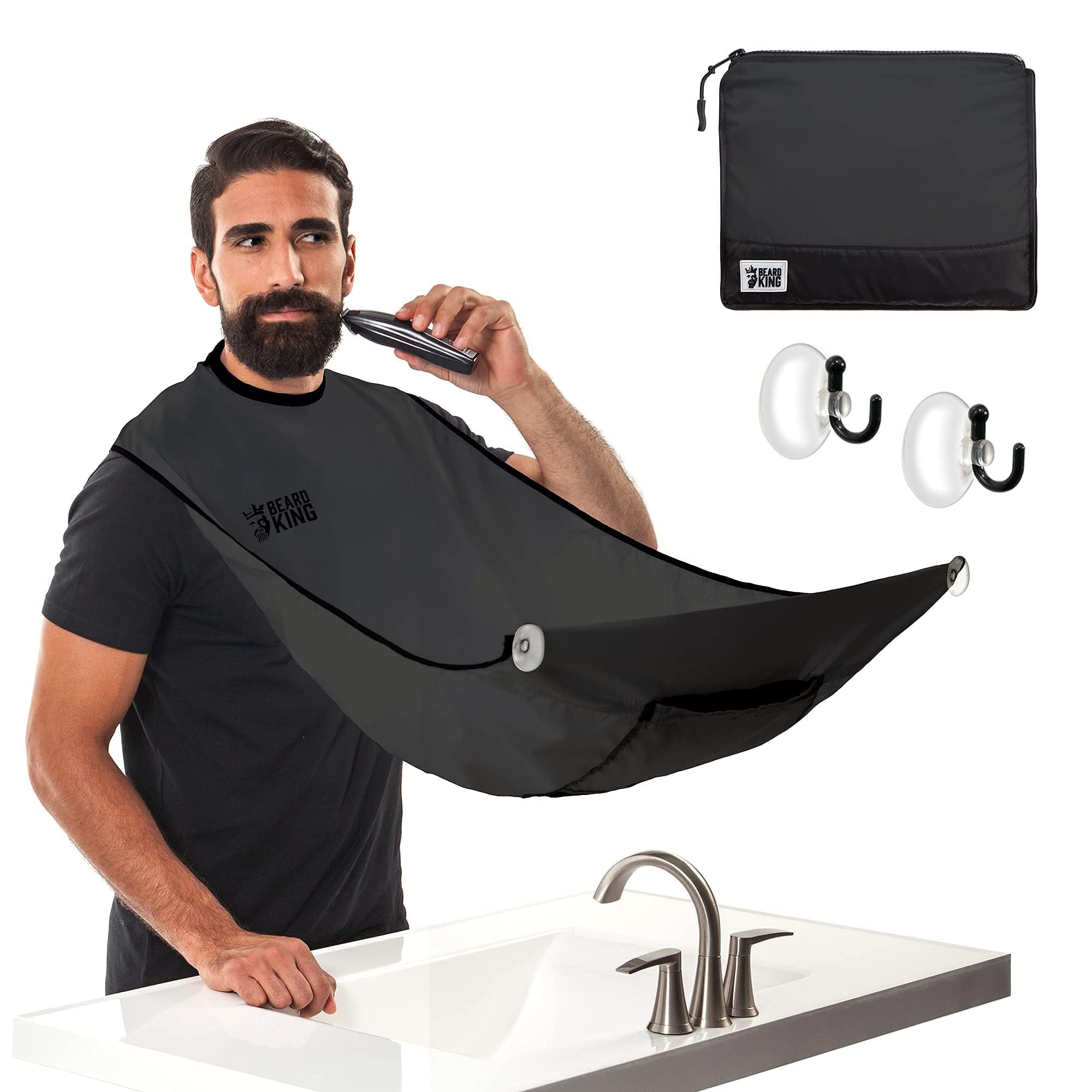 BEARD KING Hair Clippings and Beard Catcher Bib (Black)