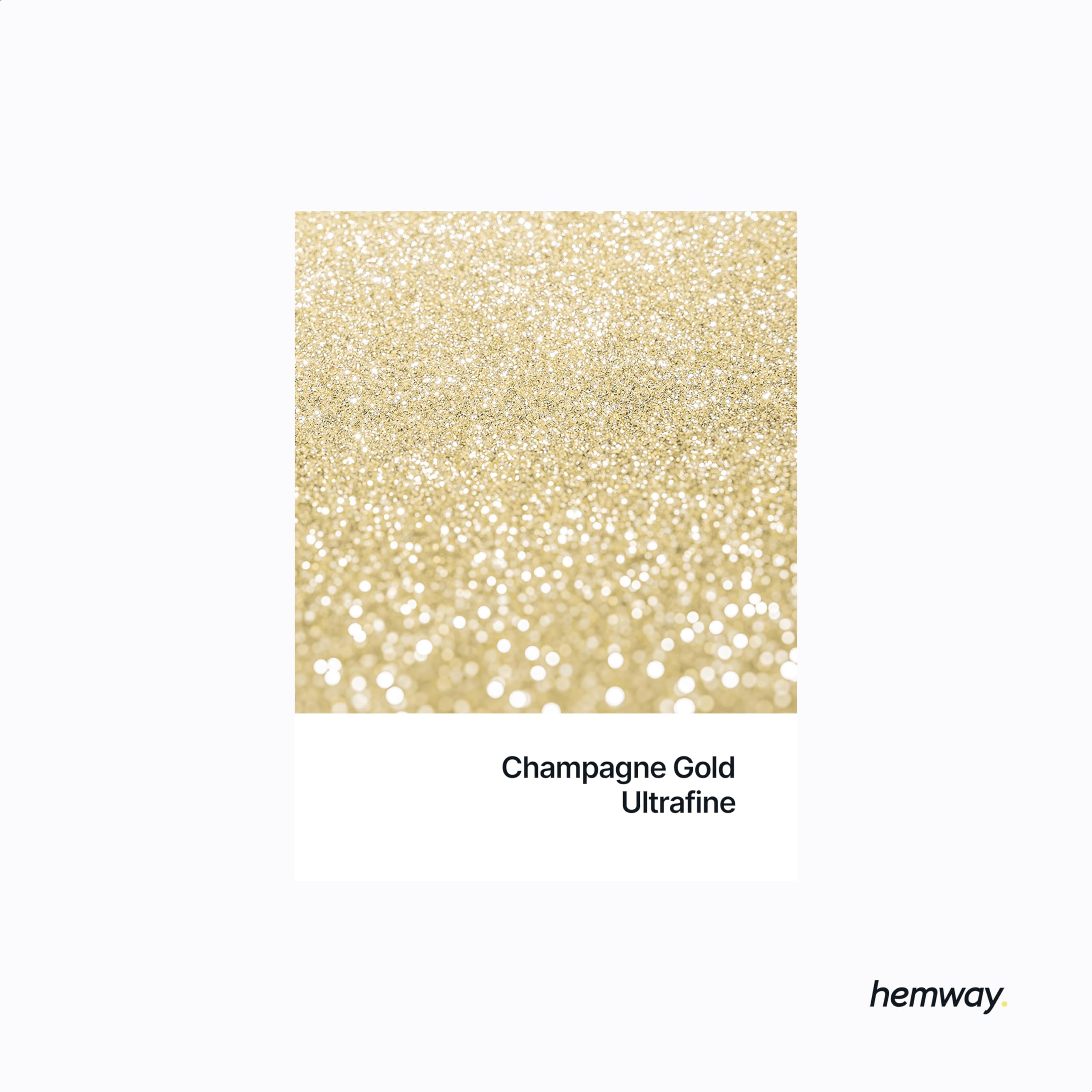 Hemway Premium Ultra Sparkle Glitter Multi Purpose Metallic Flake for Arts Crafts Nails Cosmetics Resin Festival Face Hair - Champagne Gold - Ultrafine (1/128 0.008 0.2mm) 100g / 3.5oz