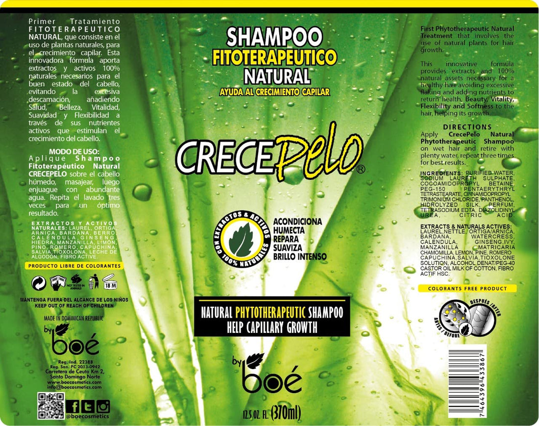 BOE Crece Pelo Shampoo + Rinse 12 oz Combo Set!!