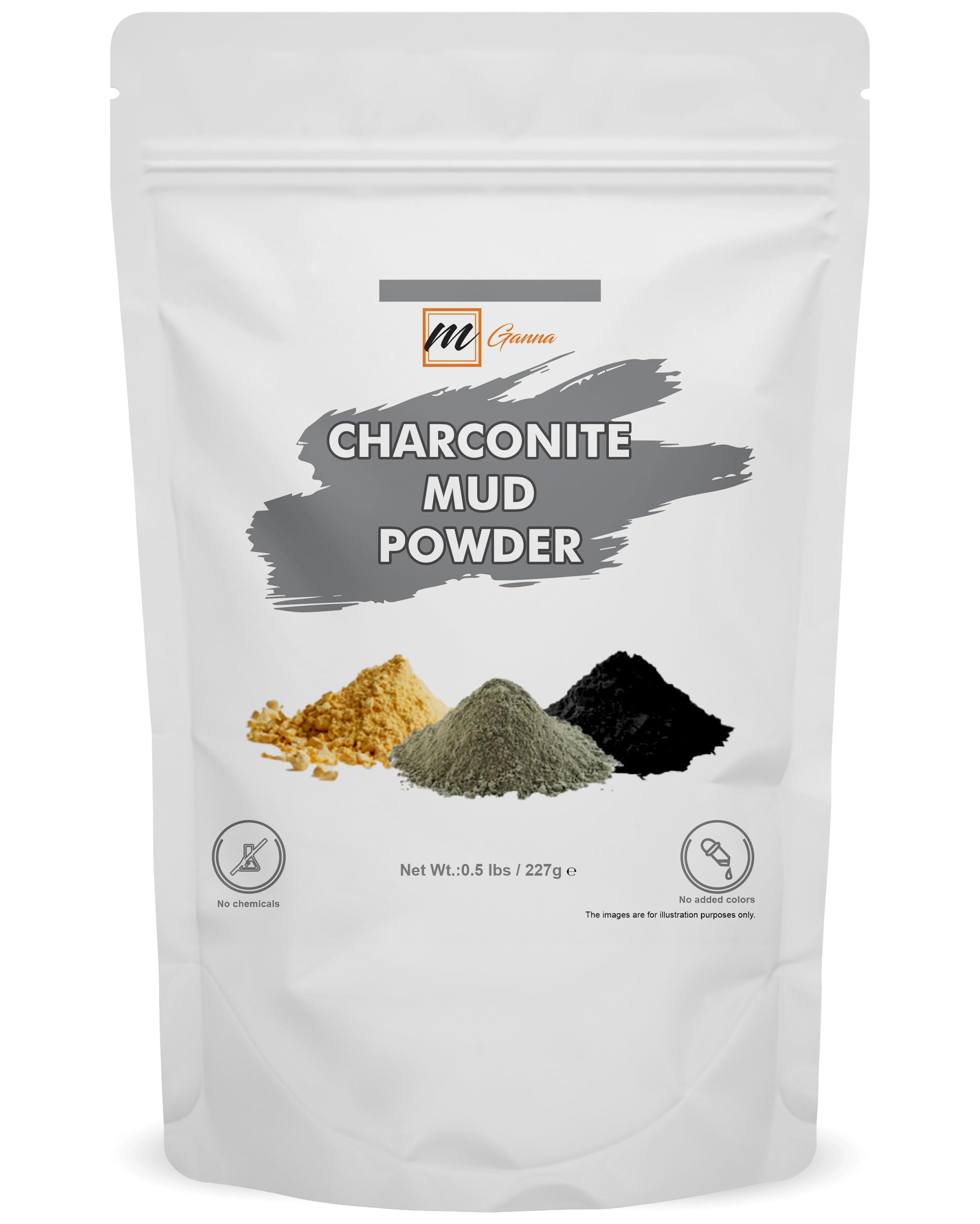 mGanna 100% Natural Pure Charconite Mud For Smooth Skin and Hair Care 227 g / 0.5 lbs