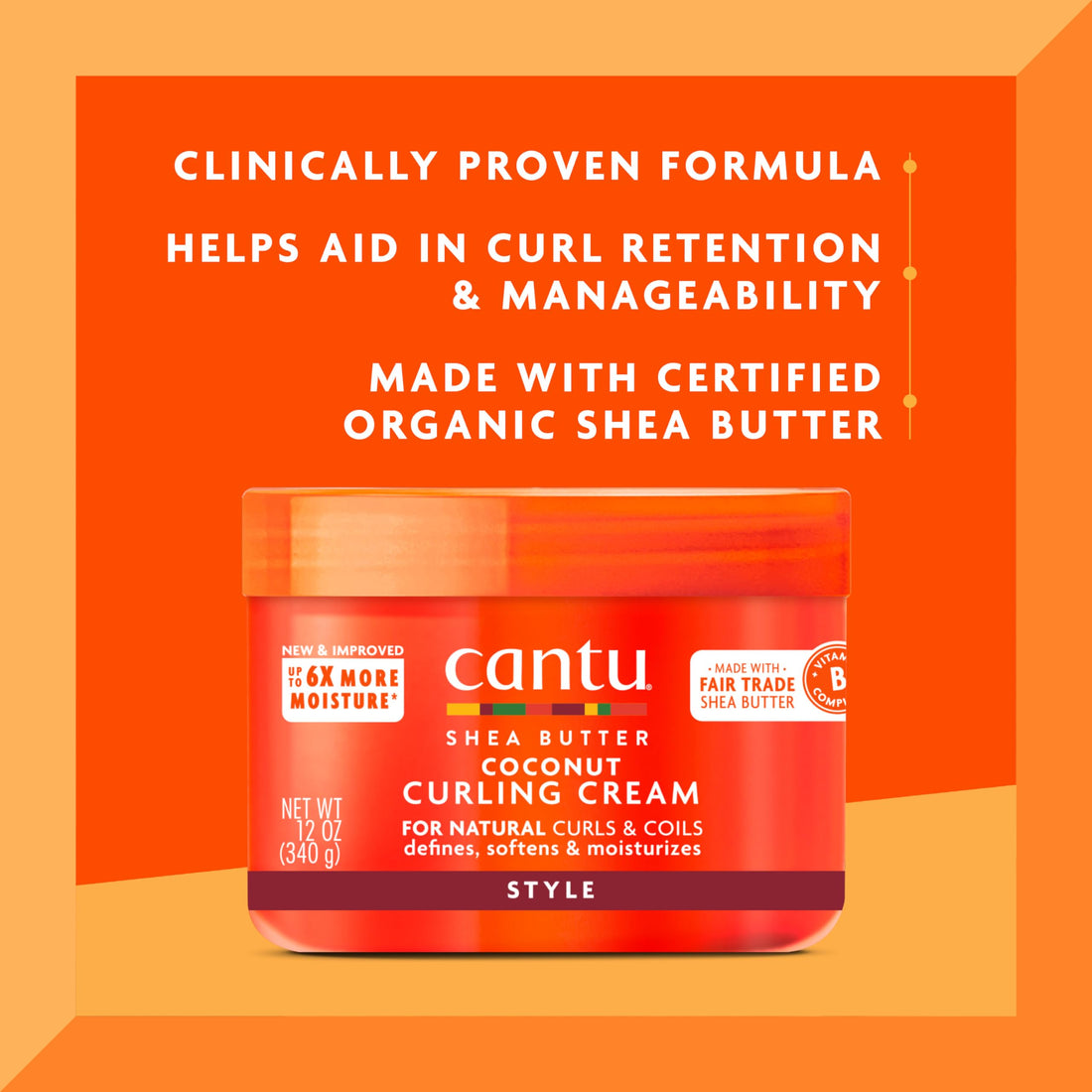 Cantu Shea Butter Coconut Curling Cream, 12 Ounce (Pack of 4)