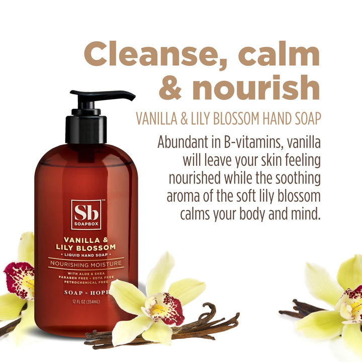 SoapBox Soaps Hand Soap, Vanilla & Lily Blossom, 3 Count