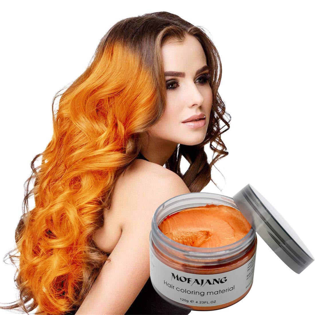 NYKKOLA Unisex Hair Wax Color Dye Styling Cream Mud, Natural Hairstyle Pomade, Washable Temporary,Party Cosplay (Orange)