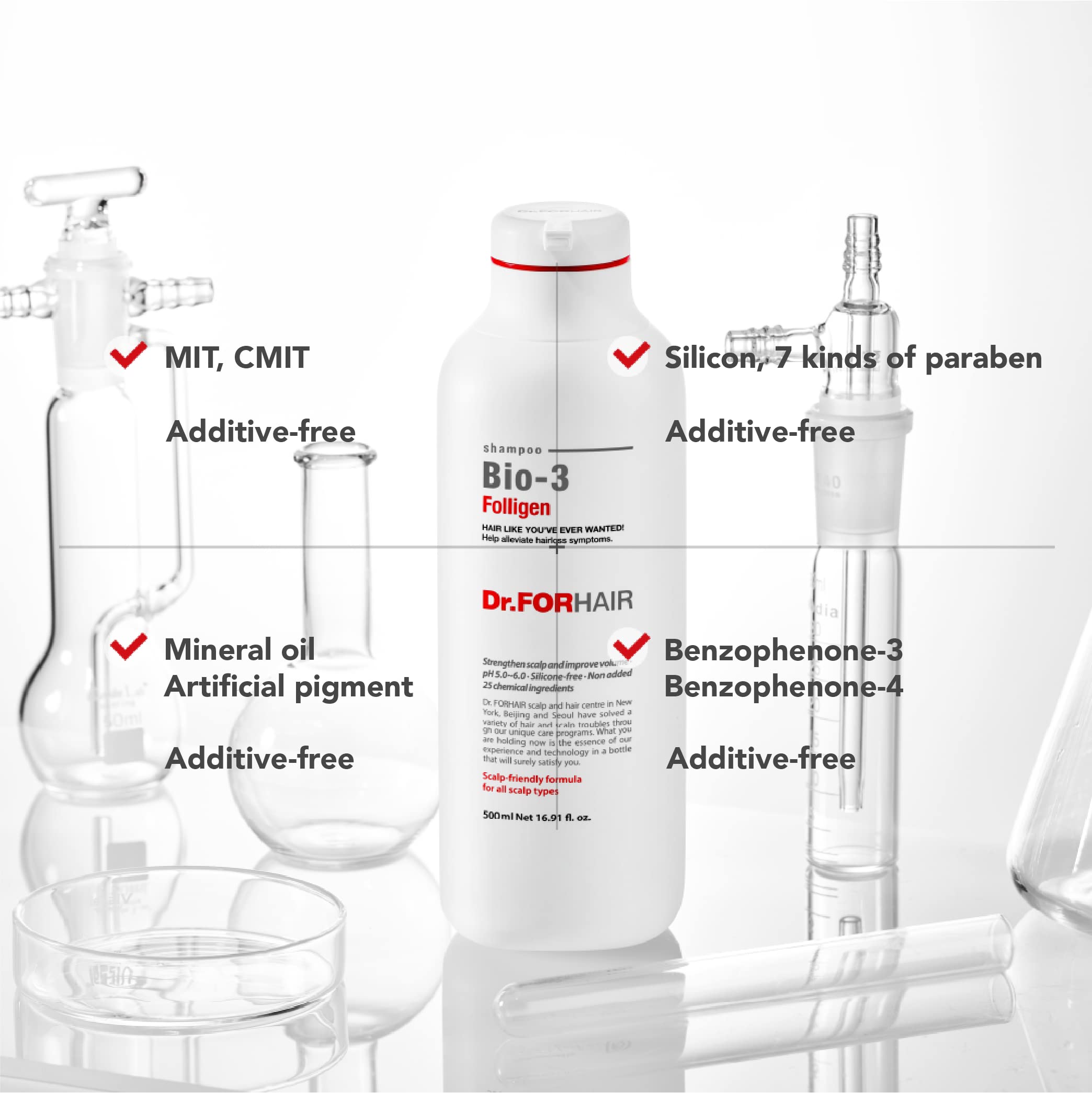 Dr.FORHAIR Bio-3 Folligen Biotin Shampoo (16.9 oz) Scalp Strengthen and Improve Volume Scalp-friendly formula (No Parabens, Silicone, Sulfates)