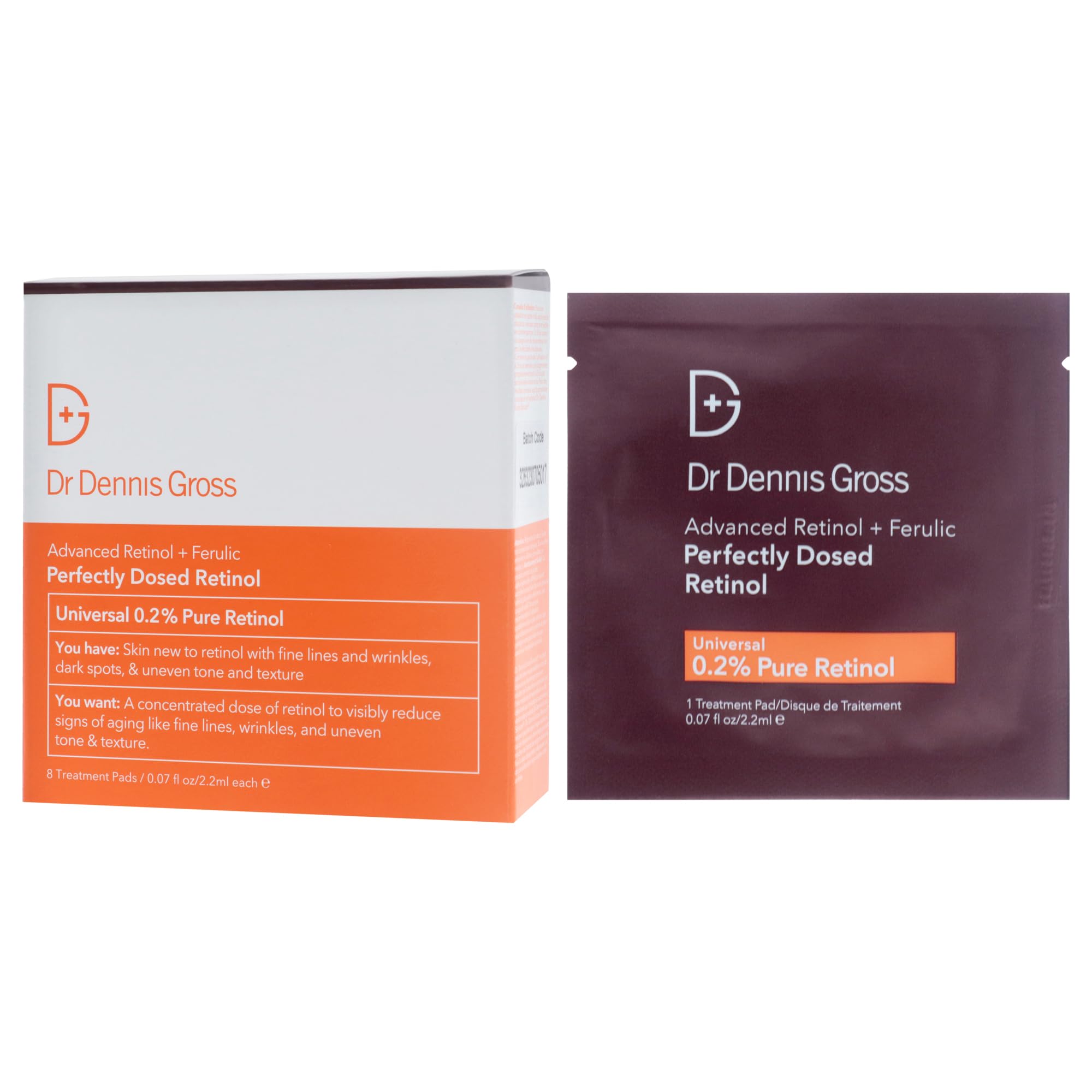 Dr Dennis Gross Advanced Retinol Plus Ferulic Perfectly Dosed Retinol for Women - 8 x 0.07 oz Treatment