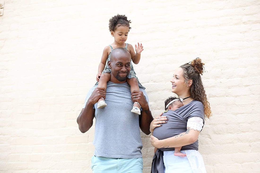 Boba Baby Wrap Carrier - Original Baby Carrier Wrap Sling for Newborns - Baby Wearing Essentials - Newborn Wrap Swaddle Holder, Newborn to Toddler Infant Sling (Organic Dark Grey)