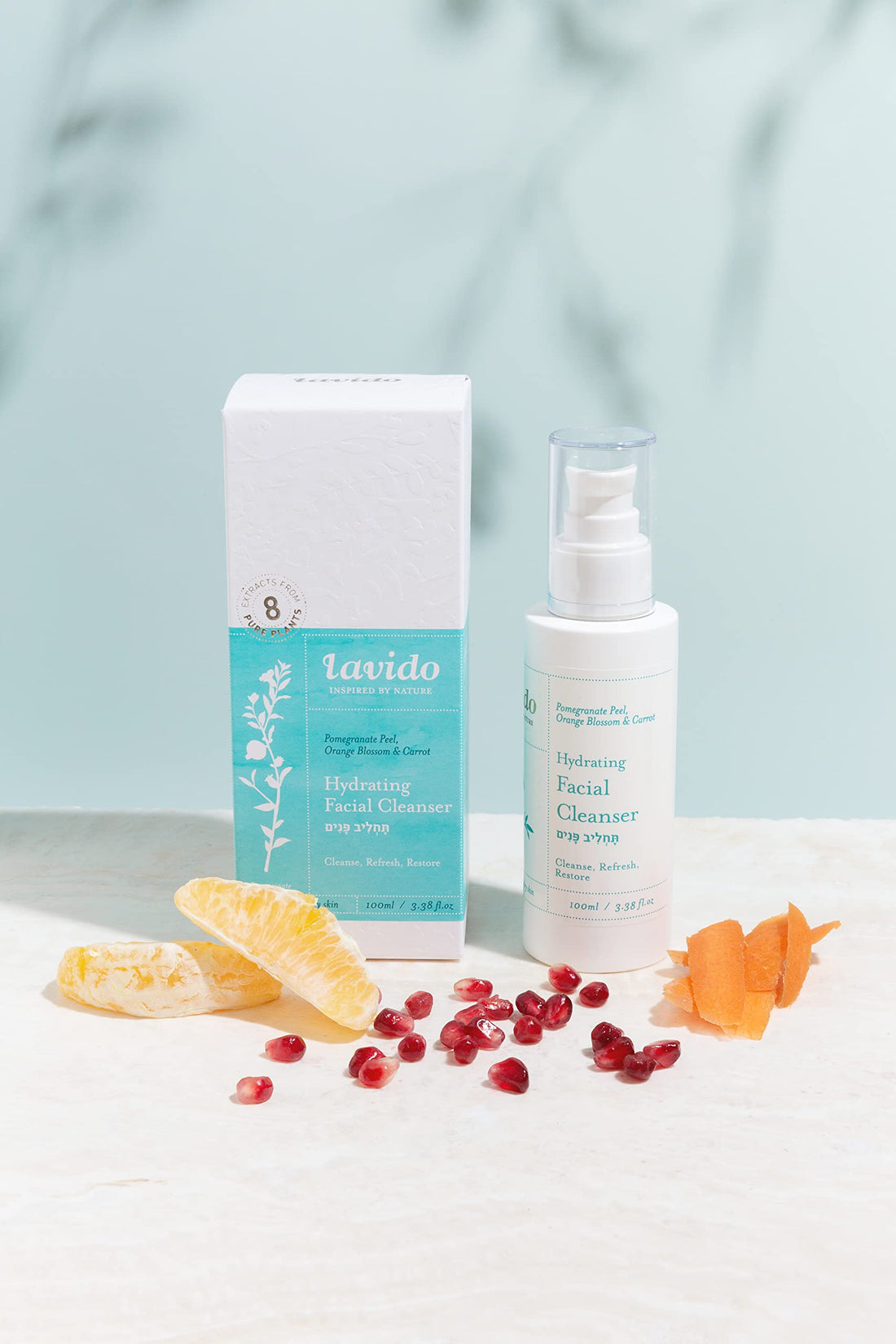 Lavido Purifying Face Cleanser Pomegranate Peel, Orange Blossom, and Carrot Purifying Face Cleanser