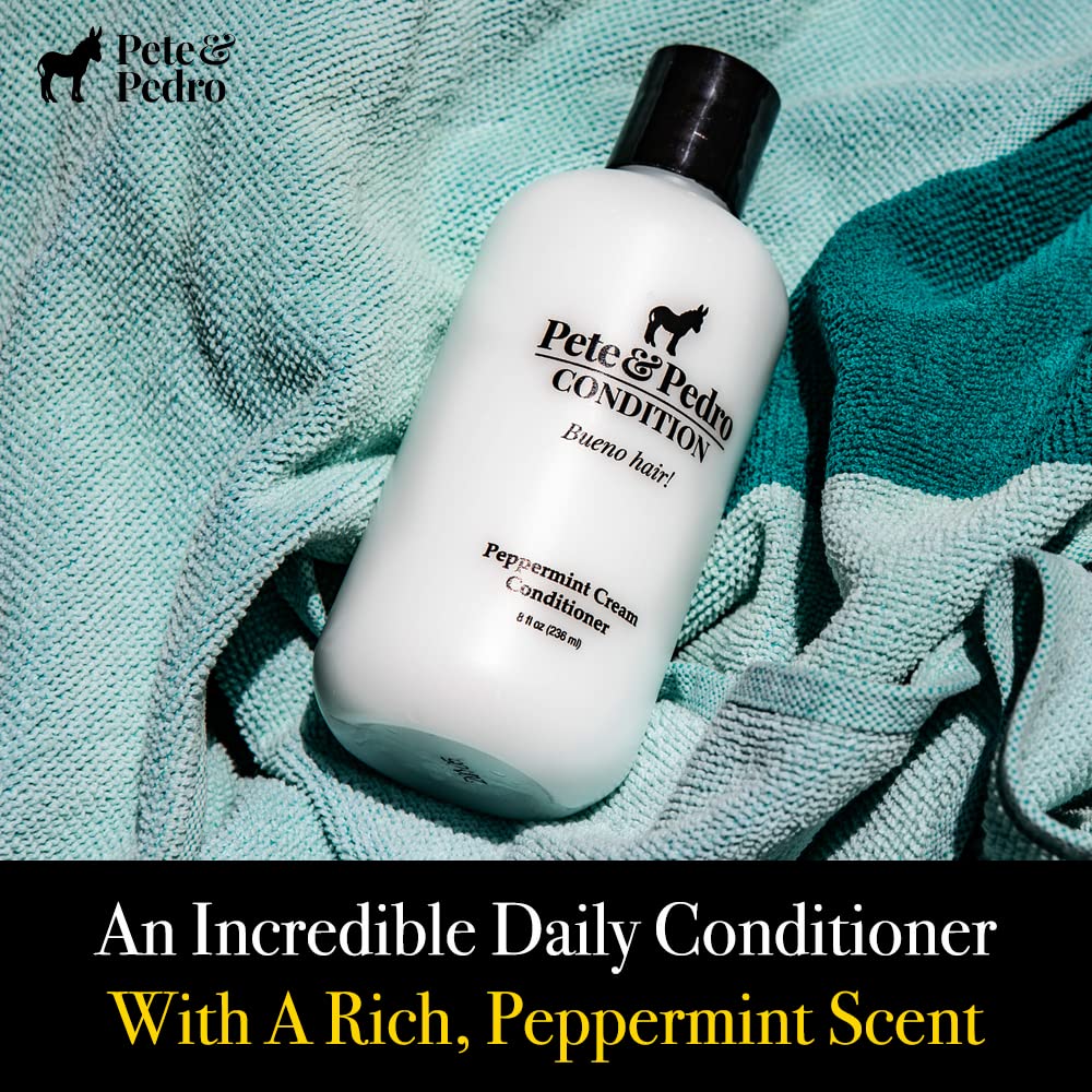 Pete & Pedro PEPPERMINT CONDITION - Peppermint Daily Haircare Conditioner for Men & Women | Creamy Conditioner Hydrates & Heals Dry, Damaged Hair | As Seen on Shark Tank, 8.5 oz.