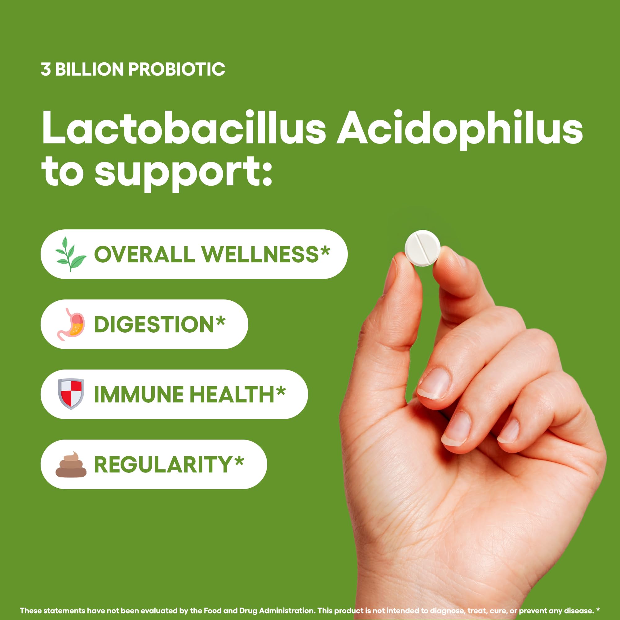 Lactobacillus Acidophilus Probiotic Supplement 240 Tablets 3 Billion CFU Probiotics for Men & Women Supports Intestinal Digestive & Gut Health Made in The USA (240, Lactobacillus Acidophilus)