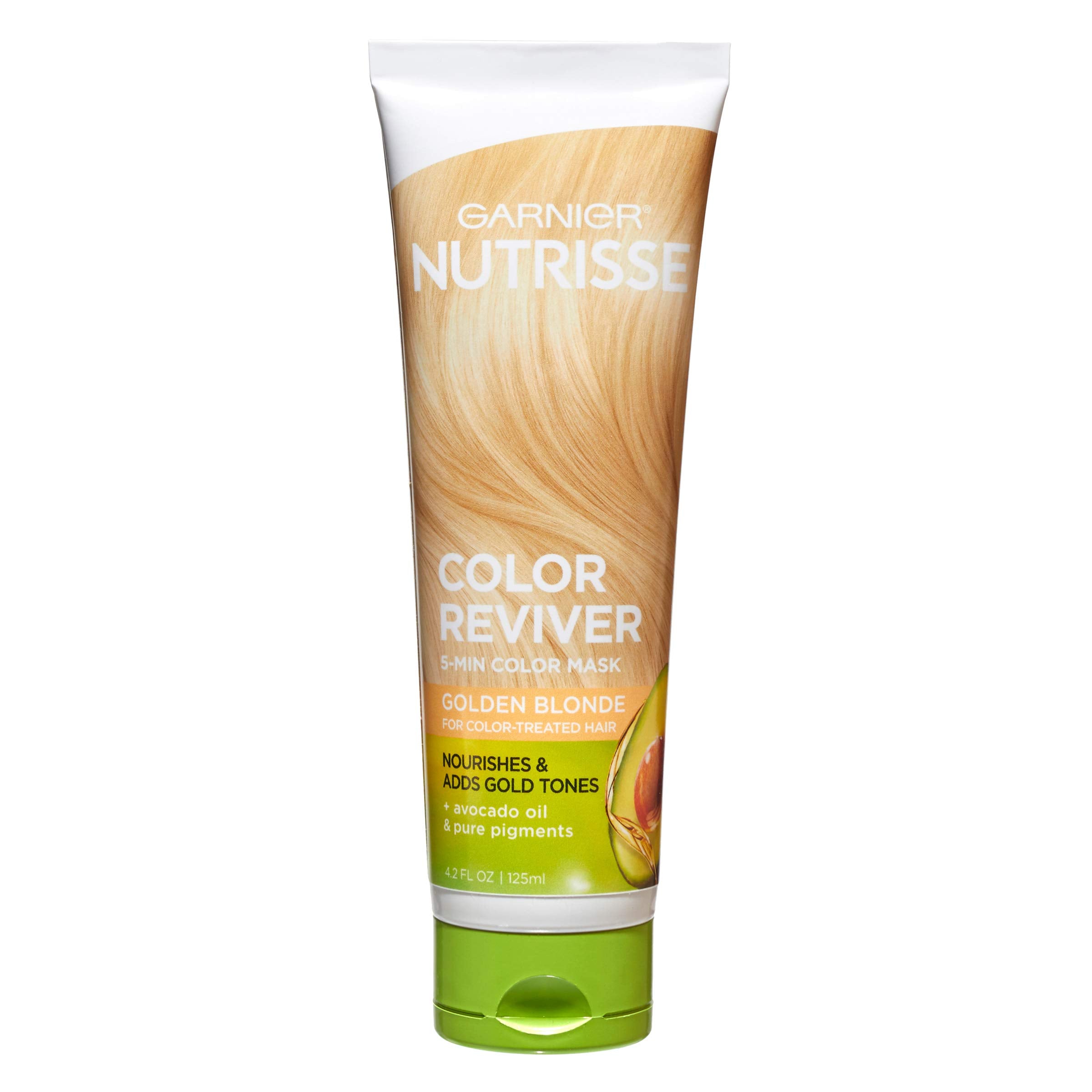 Garnier Nutrisse 5 Minute Nourishing Color Hair Mask with Triple Oils Delivers Day 1 Color Results, for Color Treated Hair, Golden Blonde, 4.2 Fl Oz