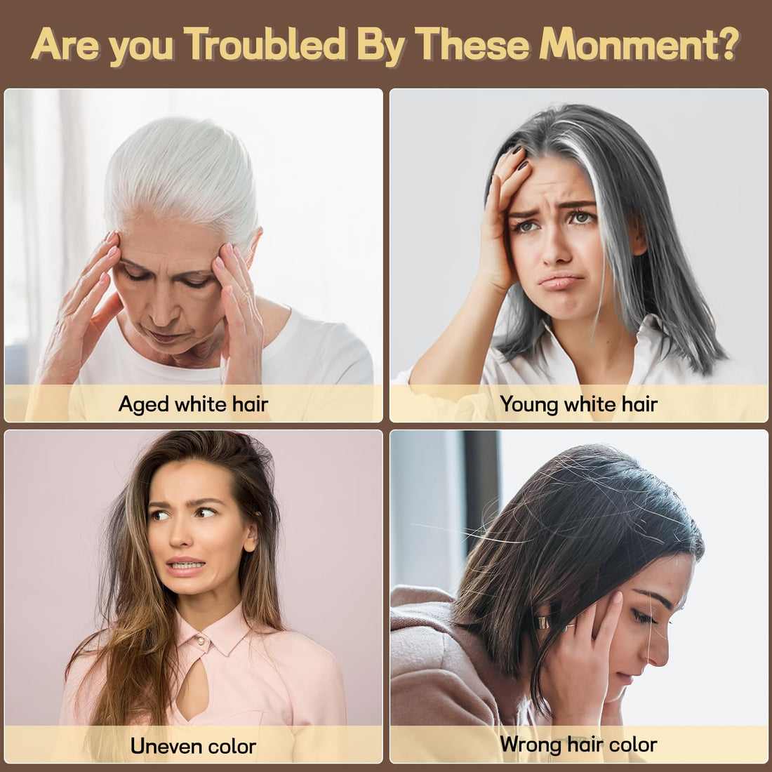 BOJICA COSMTEK Dark Brown Hair Dye Shampoo, Hair Color Shampoo for Women, Natural Shampoo Hair Dye 3 in 1 for Gray Hair-100% Grey Hair Coverage/Instant/Herbal Ingredients-17.6 OZ