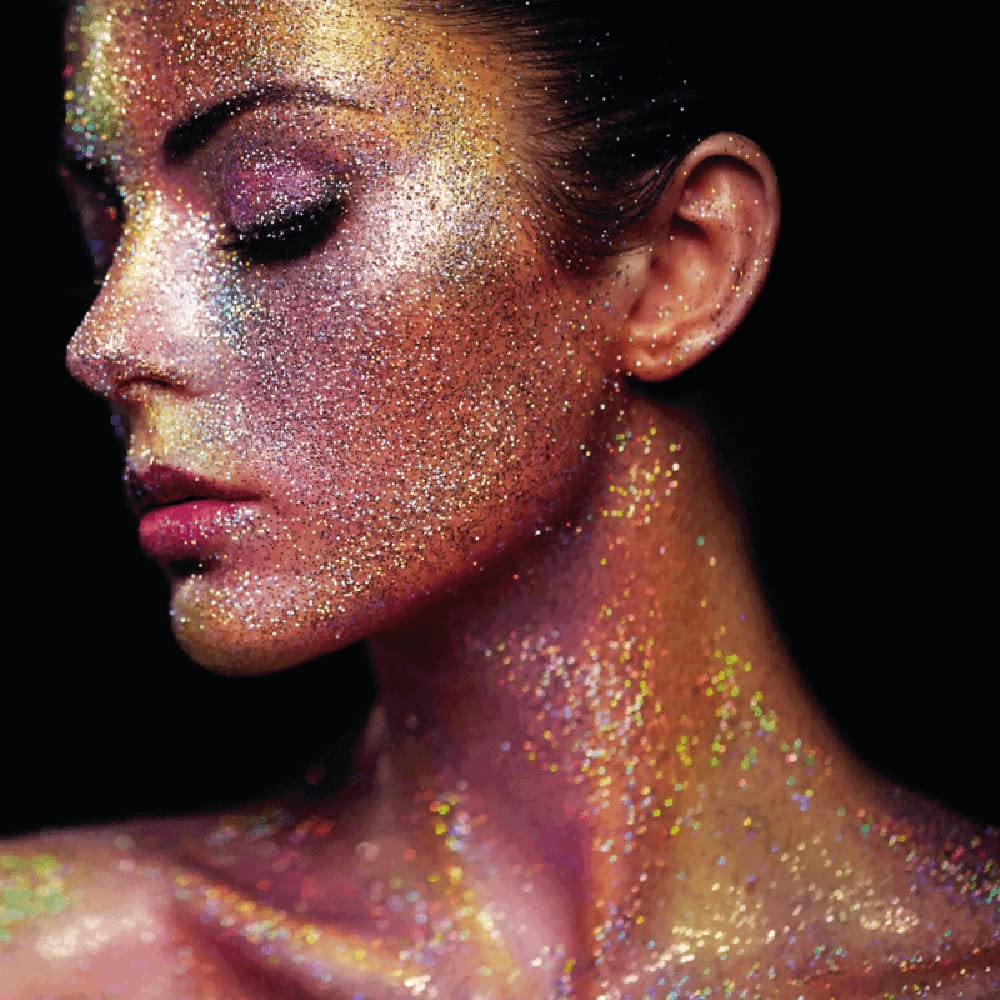 Mysense Rose Gold Body Glitter Gel, Singer Concerts Face Glitter Makeup, Music Festival Rave Face Eye Hair Accessories, Chunky Glitter Mermaid Sequins, Sparkling Glitter Face Paint for Women, 30g
