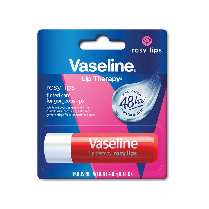 Vaseline Lip Therapy Stick, Rosy Lips | Petroleum Jelly Vaseline Lip Balms | 4.8g x 2