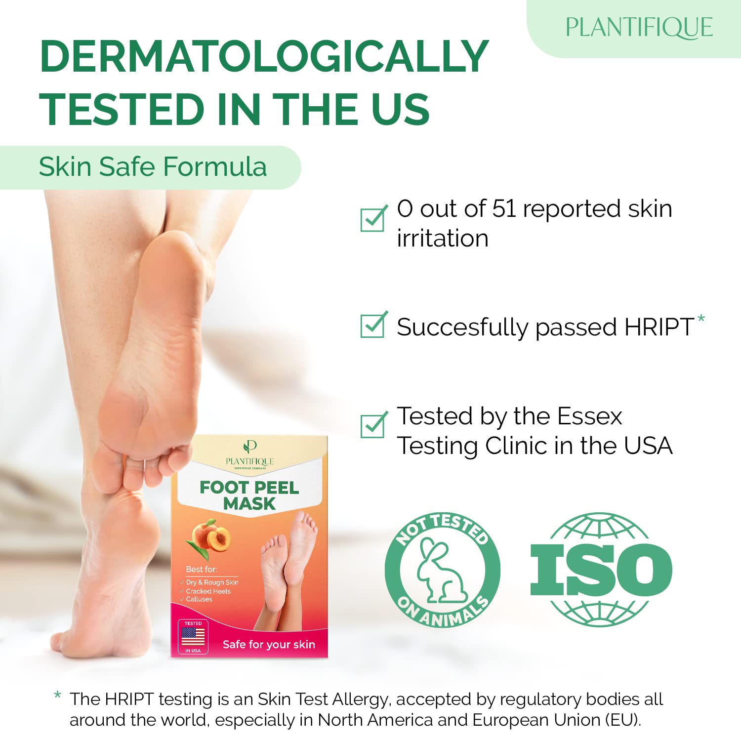 Plantifique Cosmety Paris Exfoliating Foot Peeling Mask for Soft Baby Feet - 2 Pairs - Removes Calluses, Dead and Dry Skin - Repairs Rough Heels In 7 Days; for Men and Women; Natural Gel Socks Booties