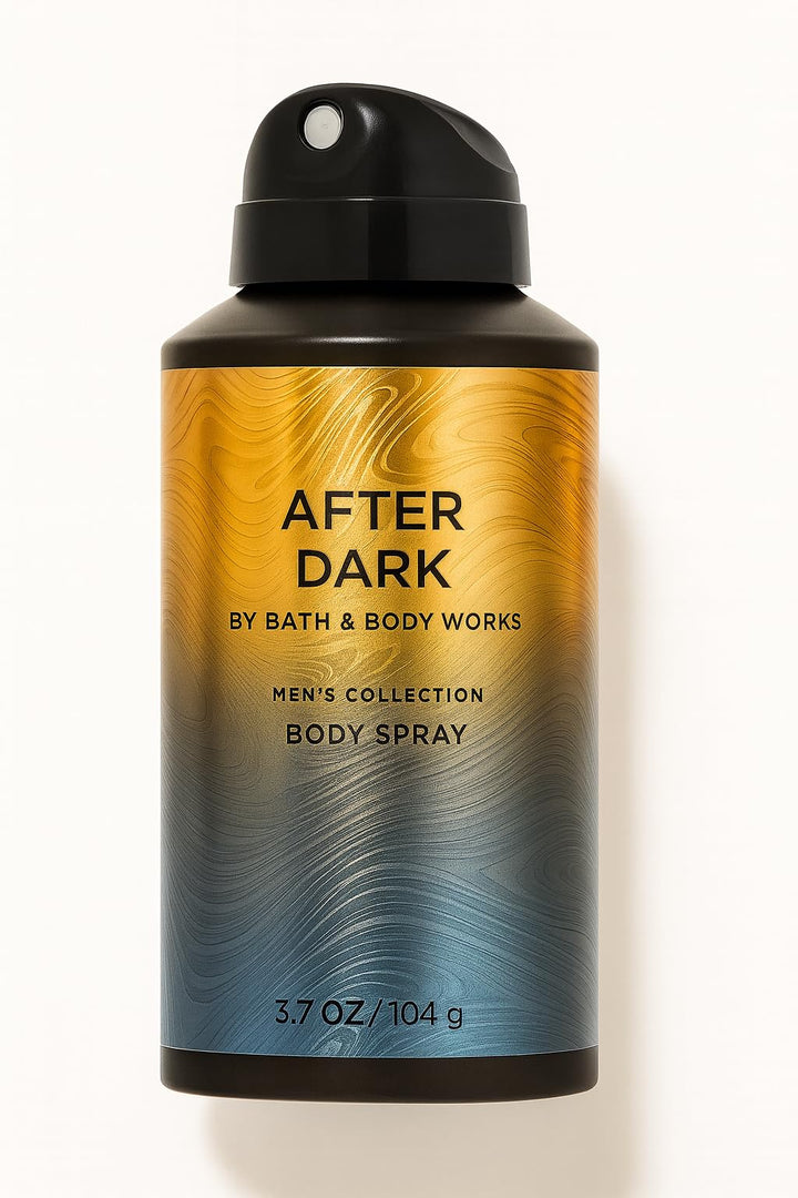 Bath & Body Works After Dark Body Spray for Men, 3.7 fl oz – Amber & Smooth Suede Scent, All-Day Freshness, Lightweight Body Mist