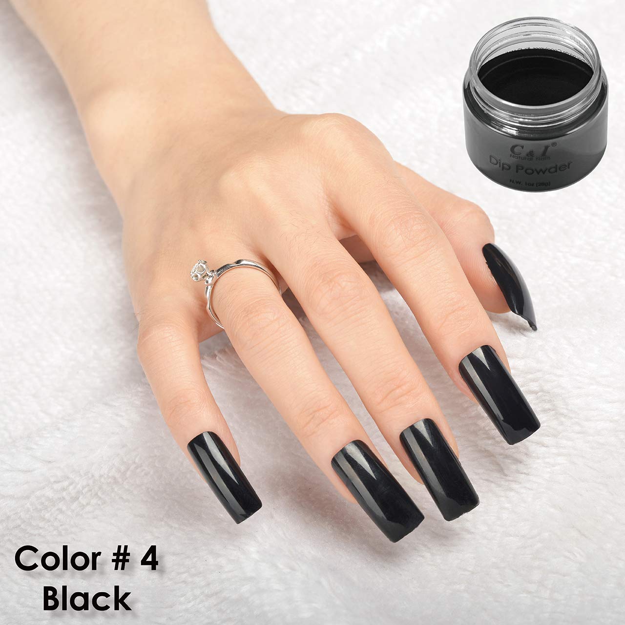 C I C & I Dipping Powder Color No. 004 Black Builder Color System