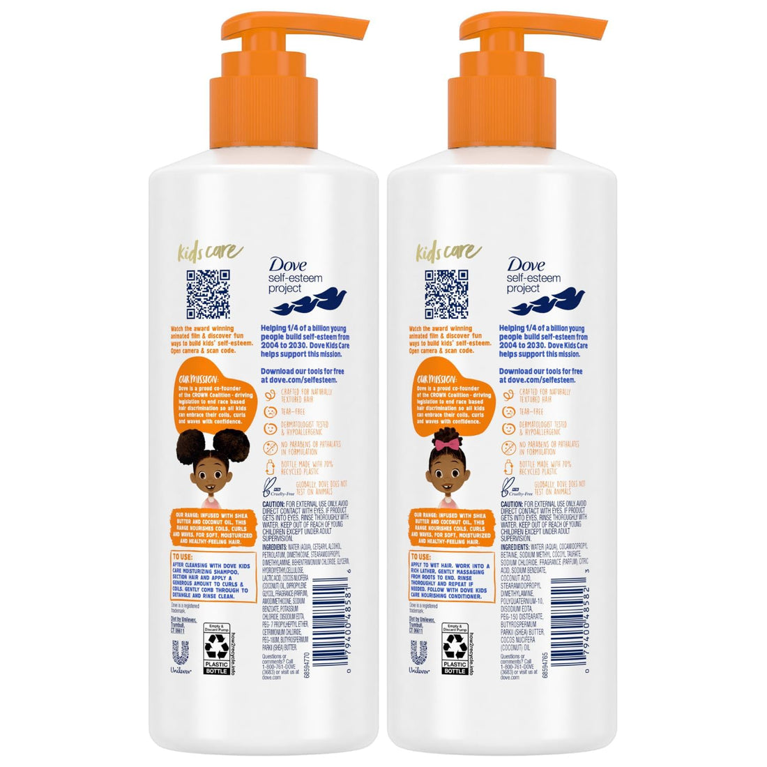 Dove Shampoo and Conditioner Set - Love Collection, Curly , Kids, Wavy Hair Products 17.5 Oz (2 Piece Set)