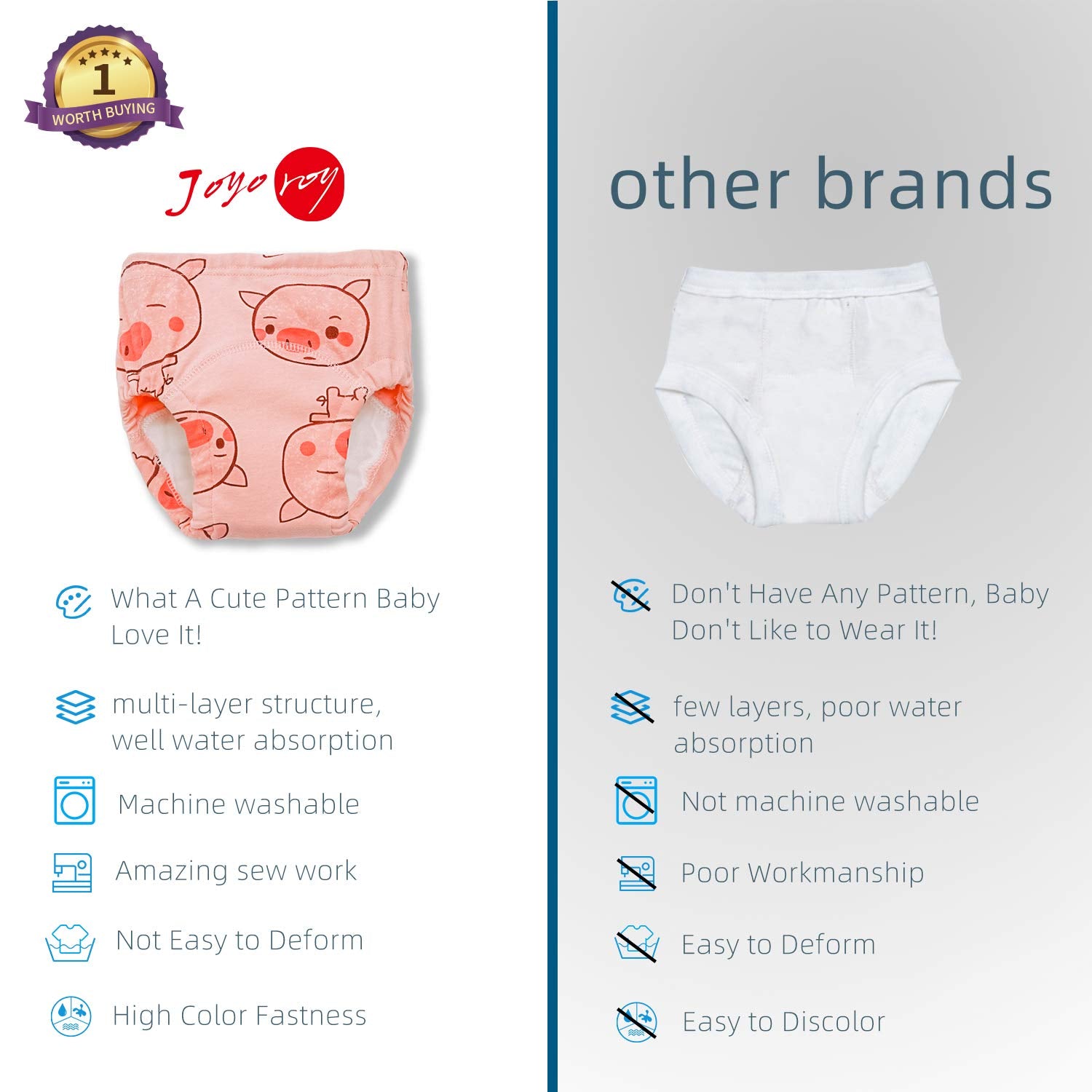 Joyo roy Toddler Underwear Girls Training Pants Girls 2T Underwear Girls Toddler Training Underwear Girls 2T Girls Underwear 100% Cotton Toddler Underwear Girls 2T Toddler Girl Underwear 2T