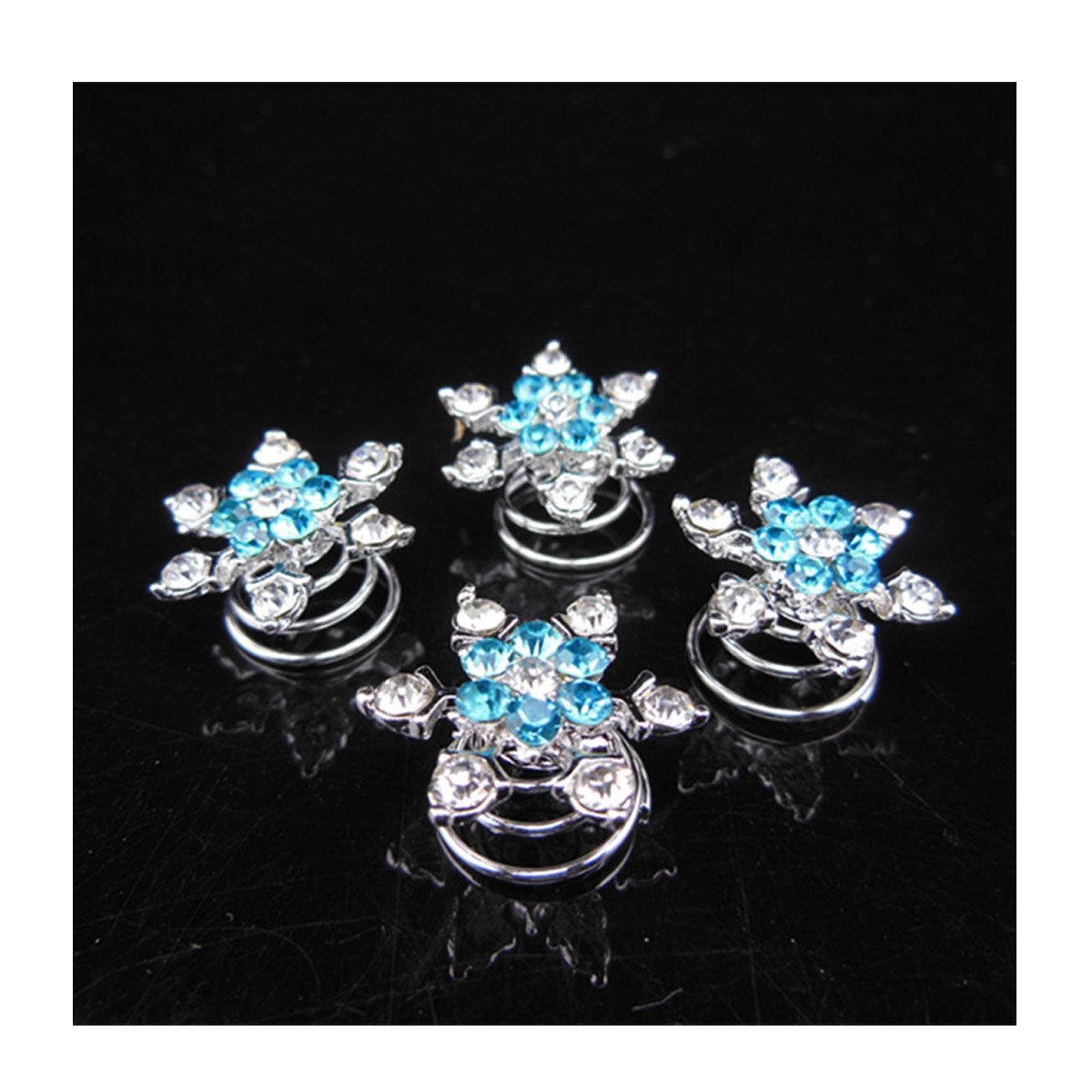 Set of 10 , Pattern 07 : Chicone Snowflask Hair Coils Swirls Twists Spirals Springs Pins for Bridal Wedding Prom Set of 10