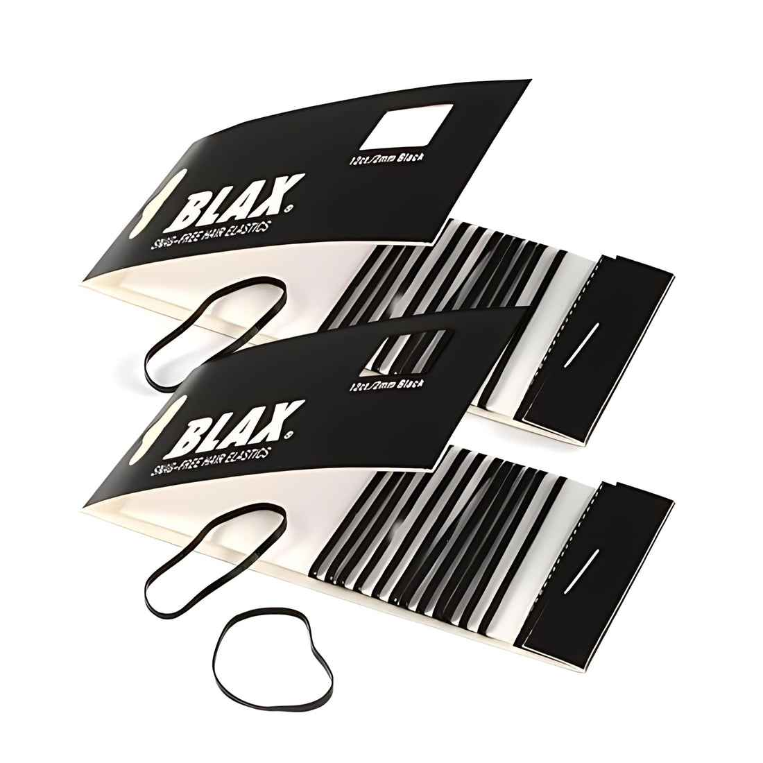 2 Pack, Black: BLAX Black Snag-Free Hair Elastics - 2mm-12ct - 2 Pack…