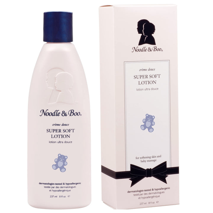 Noodle & Boo Starter Set, Newborn Baby Gift; Super Soft Baby Lotion and Newborn 2-in-1 Hair & Body Wash, 8 Oz of each, Navy/Pink