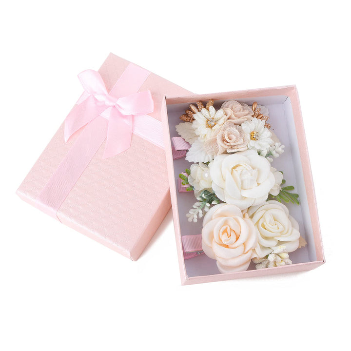 cherrboll Flower Hair Clips Set 3pcs Floral Hair Bow Accessories for Baby Girl Toddles Teen Gifts