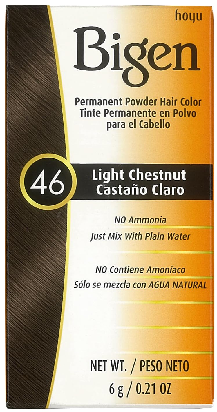 Bigen Permanent Powder Hair Color 46 Light Chestnut 1 ea (Pack of 5)