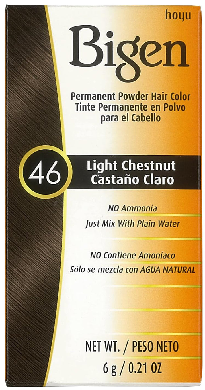 Bigen Permanent Powder Hair Color 46 Light Chestnut 1 ea (Pack of 5)