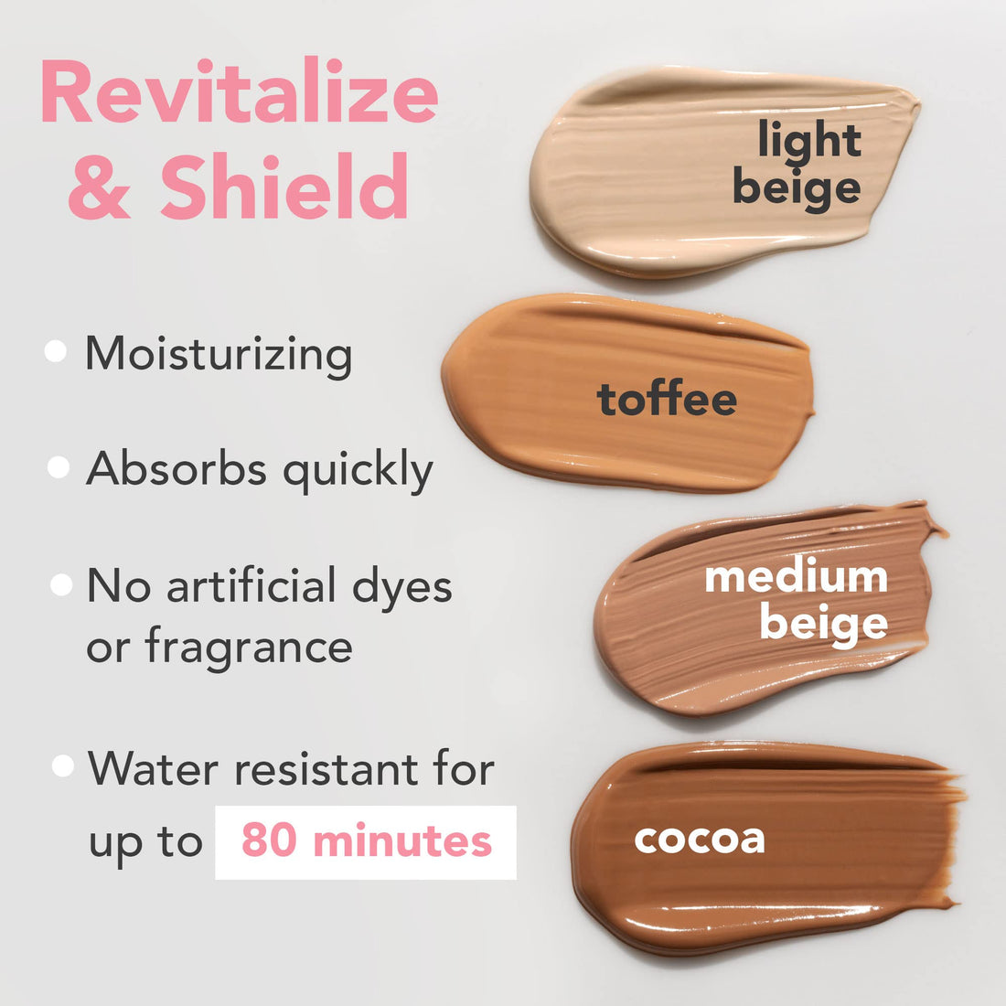 Tinted Facial Sunscreen - DD Cream For Face SPF 20, Sweat and Water Resistant Broad Spectrum UVA & UVB Protection, Mineral Foundation for Skin Tone Correction and Sun Protection, Light Beige 2oz