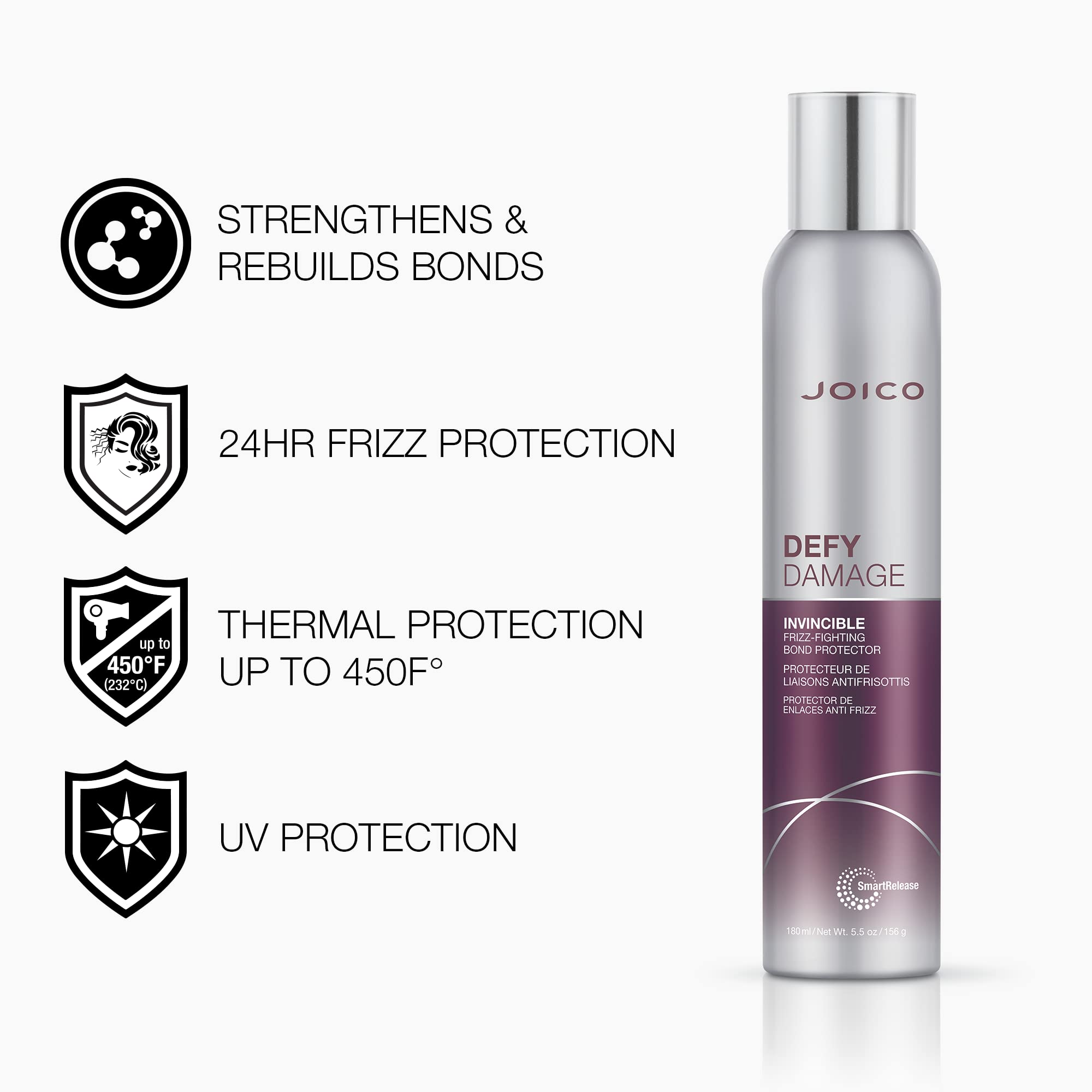 Joico Defy Damage Invincible Frizz-Fighting Bond Protector | Boost Shine | Reduce Breakage | Leave-In