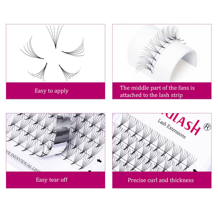 Lash Fans D Curl 0.07 10mm 5D Lash Extensions Short Stem Premade Eyelash Extensions Optinal 3D 5D Thickness 0.07 0.10mm C D Curl 8-20mm Length (5D-0.07-D, 10mm)