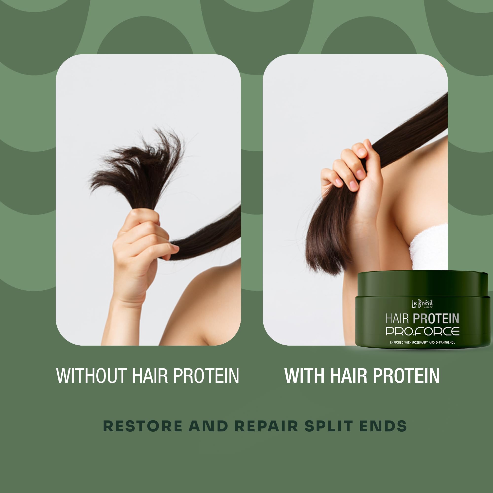 Le Brésil Aimée Hair Protein Pro Force - Protein Leave-In Conditioner - Nourishes, Revitalizes, and Repairs Damaged Hair - Anti-Frizz - For All Hair Types 100g/3.52 Oz