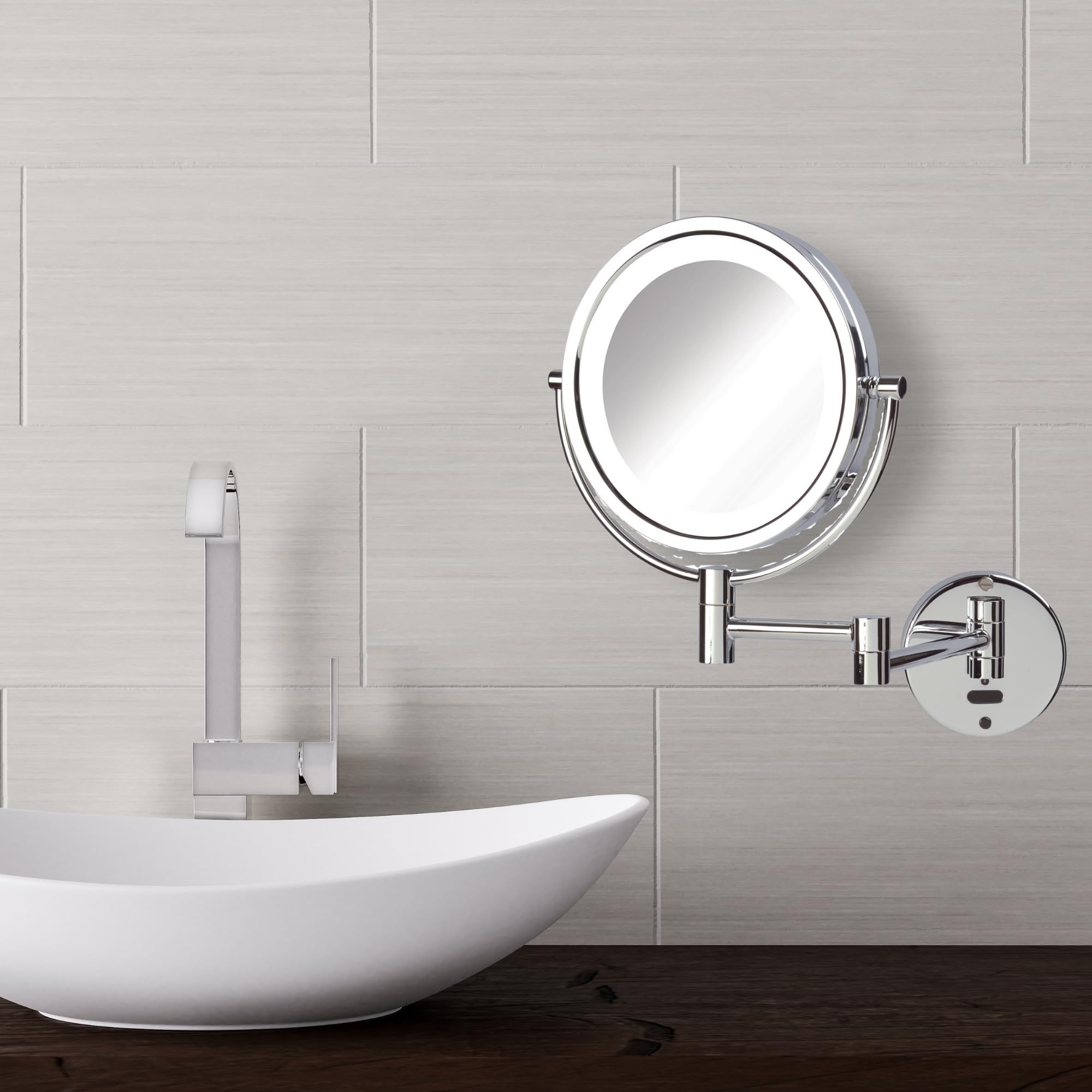 Jerdon Sharper Image LED Lighted Wall Mount Sensor Mirror, Chrome, 4 Pound