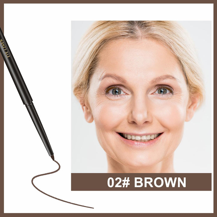 Erinde Brown Gel Eyeliner for Mature Women - Waterproof Smudge-proof Eye Liner Pencil, Gel Cream Matte Texture, Built-in Sharpener, Long Lasting Precision Waterline Eyeliner for Older Women