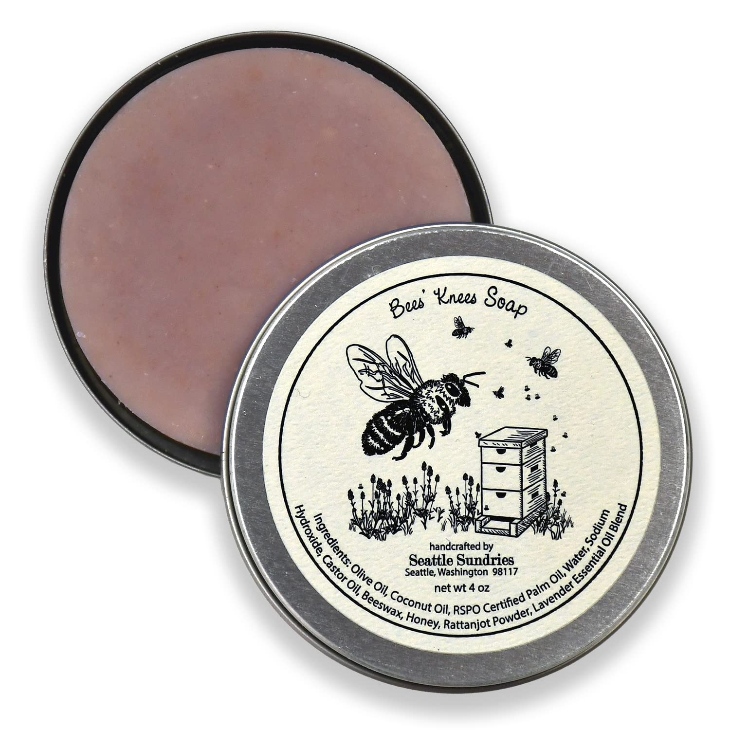 Lavender Lover Soap-100% Natural & Handcrafted, in Reusable Travel Gift Tin