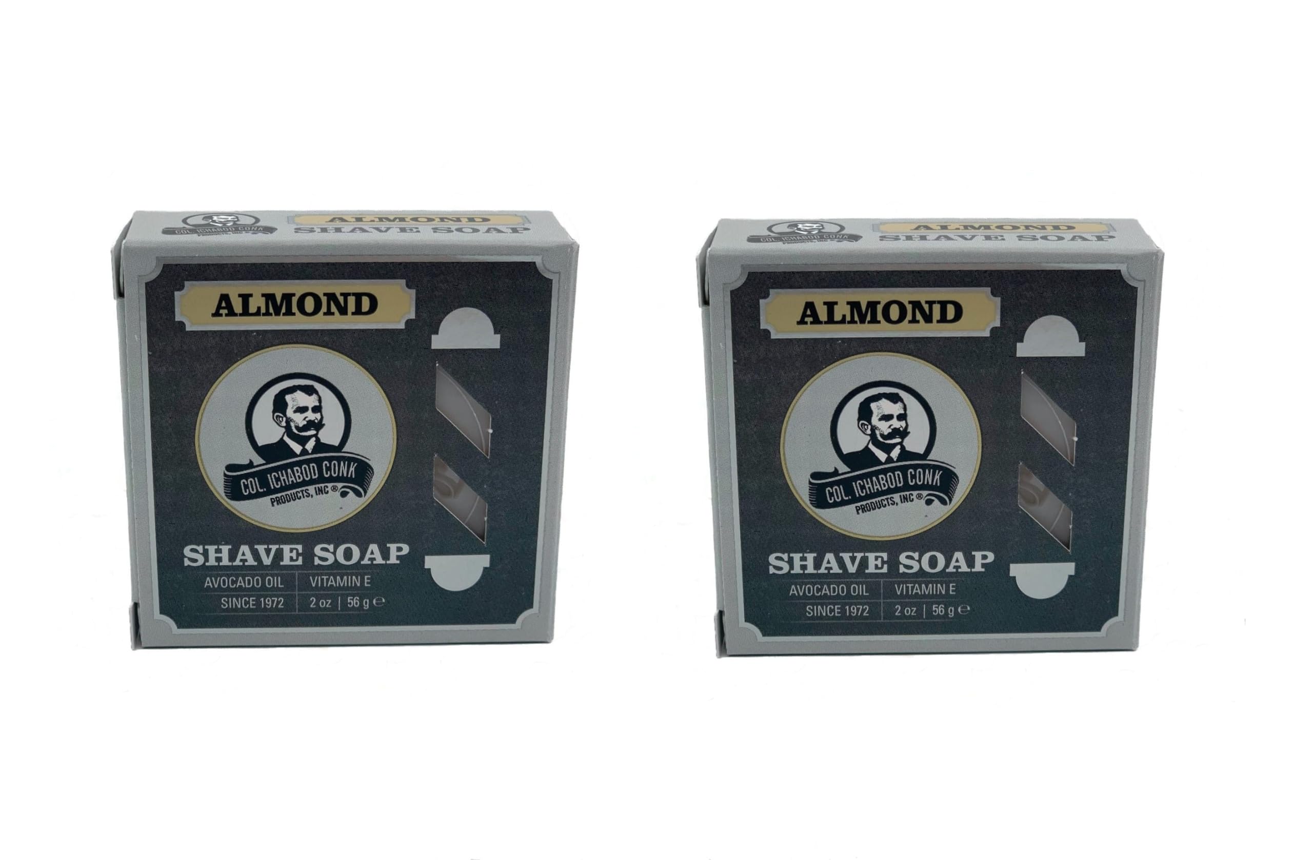 Col. Conk Almond Glycerine Shave Soap 2.25 oz (Pack of 2)