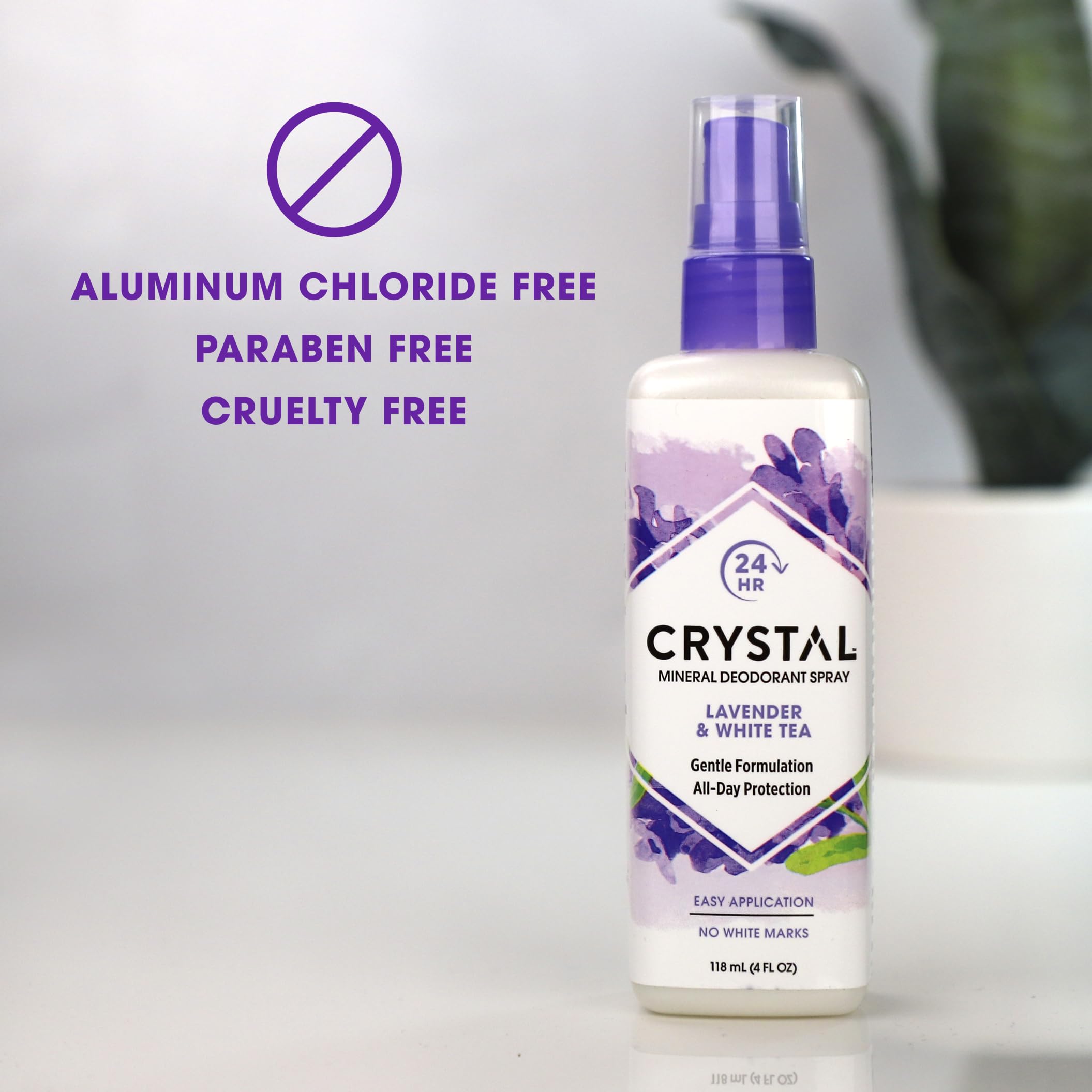 Crystal Essence Lavender and White Tea Body Spray - 4 oz - Liquid (Pack of 2)