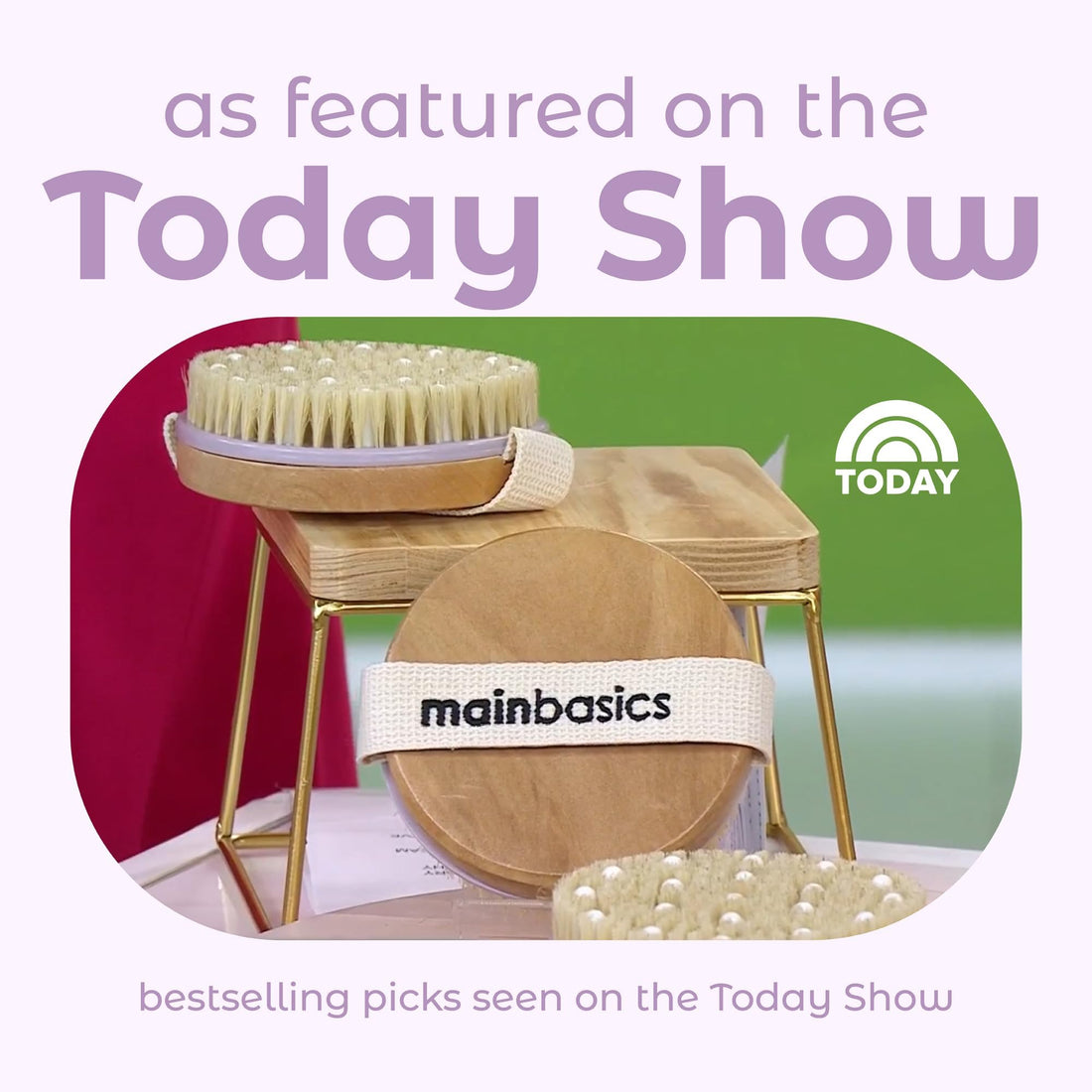 MainBasics Dry Brushing Body Brush for Lymphatic Drainage, Dry Skin, Cellulite, Blood Circulation with Exfoliating Natural Bristles for Flawless Skin