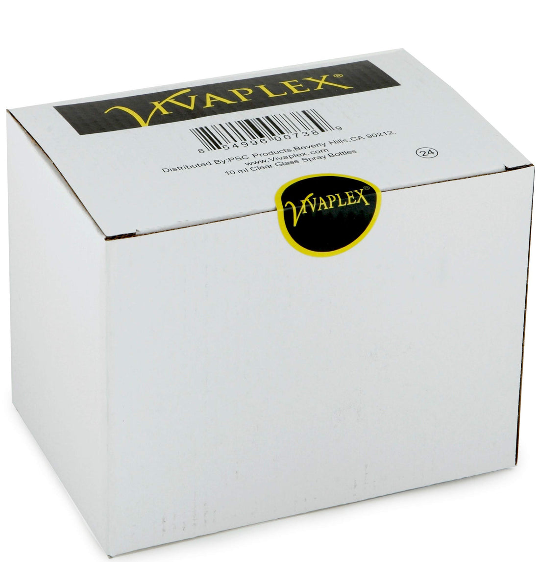 Vivaplex, 24, Clear, 10 ml (1/3 oz) Glass Bottles, with Black Fine Mist Sprayer's