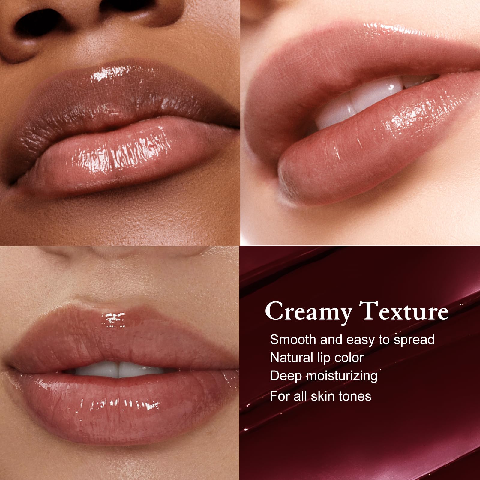 Wugbc Tinted Lip Balm Brown Lip Liner Set, Hydrating Formula Black Lipstick for Women, Matte Lip Liner and Lipstick Combo Natural Glossy Finish Makeup Lip Care Balm for Repairing Dry Lips