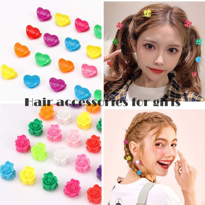 200Pcs Mini Claw Clips,Assorted Color Butterfly Flower Shape Hair Clips Candy Colors Hair Clips For Women Hair Accessories Clips