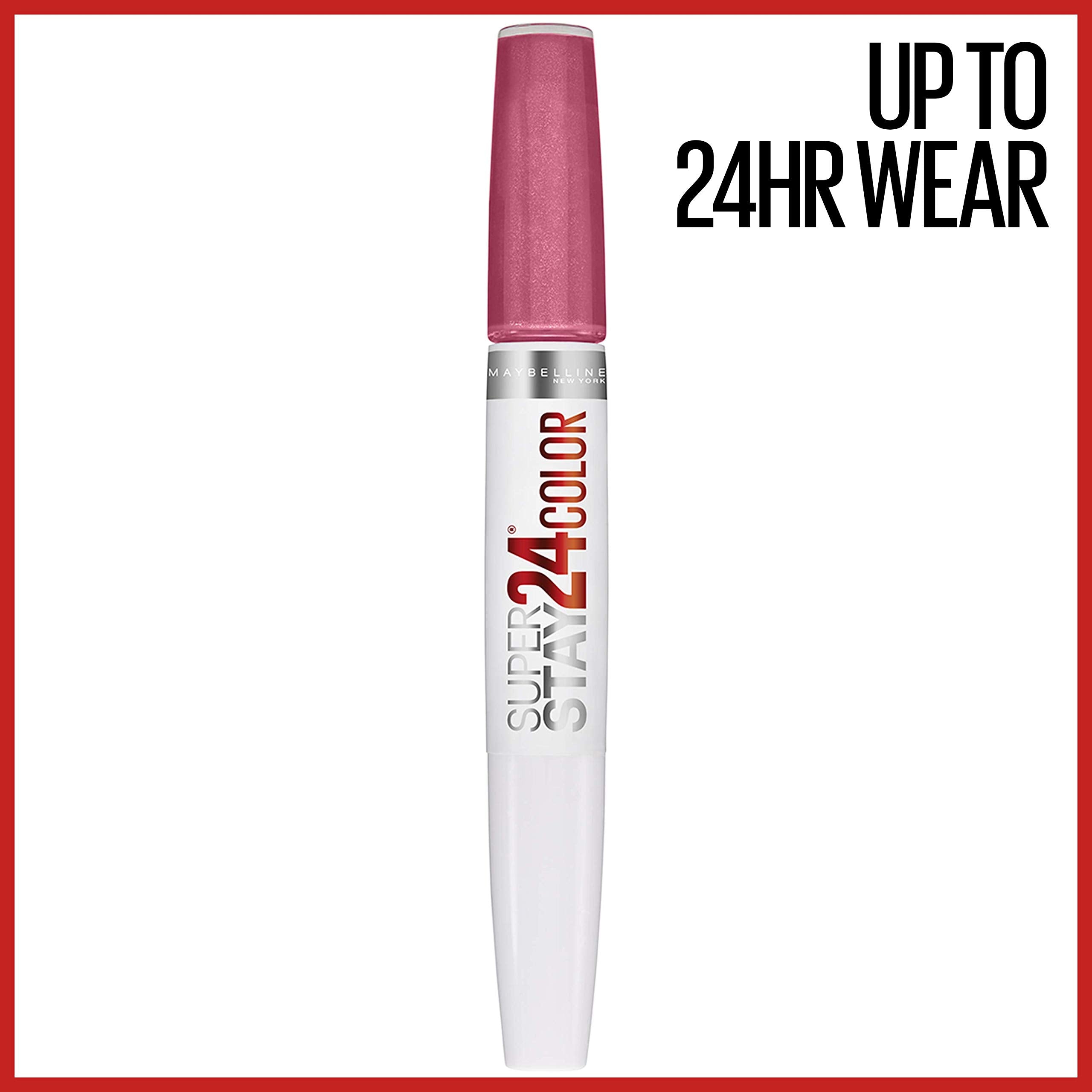 Maybelline Super Stay 24, 2-Step Liquid Lipstick Makeup, Long Lasting Highly Pigmented Color with Moisturizing Balm, Very Cranberry, Ruby Red, 1 Count